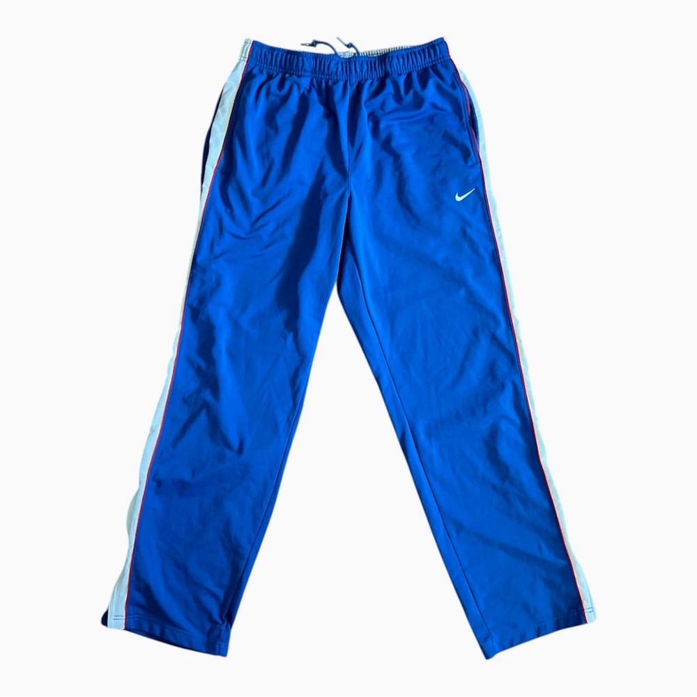 Vintage Nike Men's Royal Blue Sweatpants Size M Side Buttom Zip